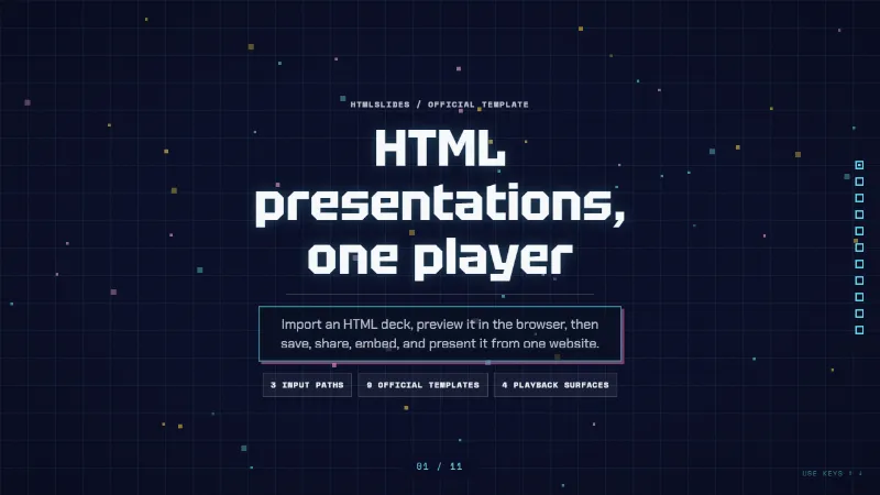 Pixel Neon presentation template preview