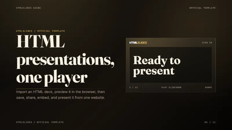 Htmlslides Signature template preview