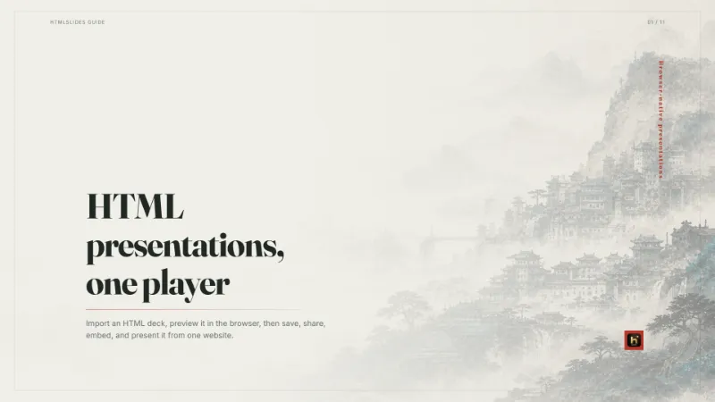 Song Scroll — AI HTML presentation template preview